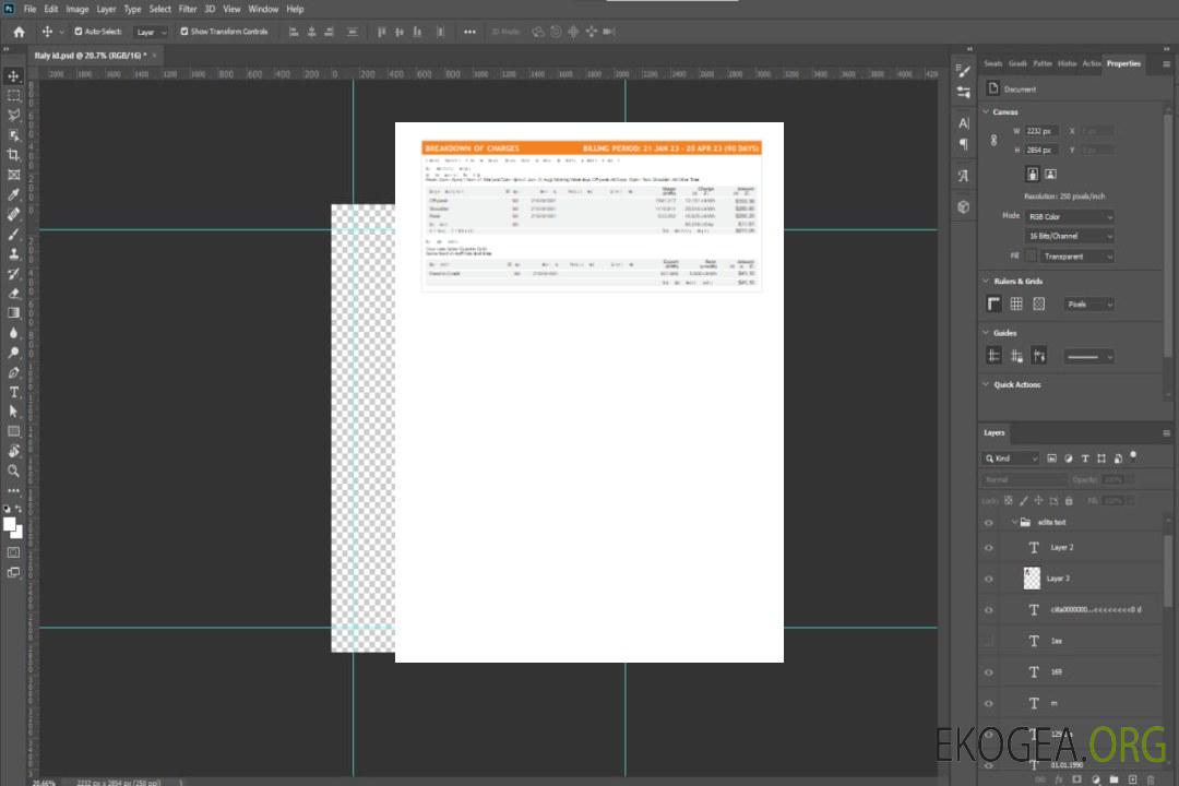 Facture d'entreprise de service public d'origine, page 3, SCR template